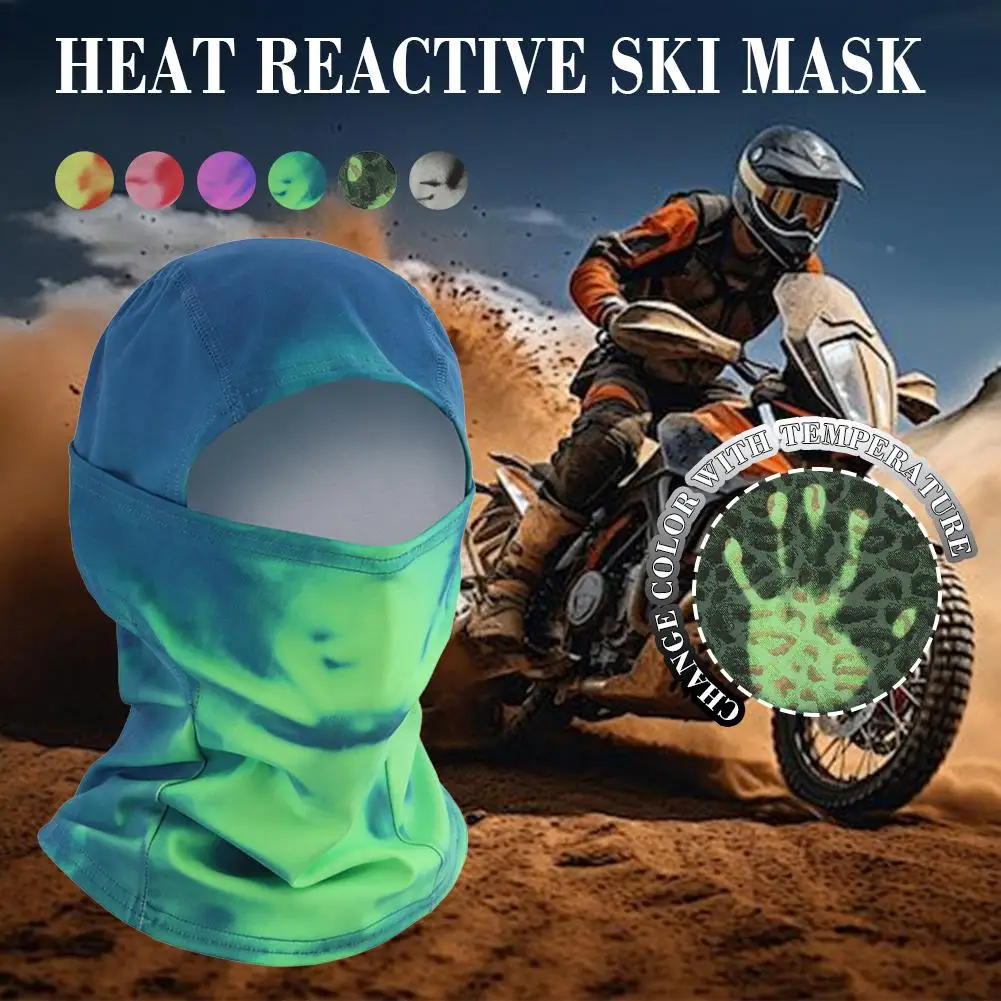 Heat-Sensitive Color Changing Face Mask Cycling Ski Thermal Hood Breathing Neck Warmer Outdoor Cycling Thermal Balaclava