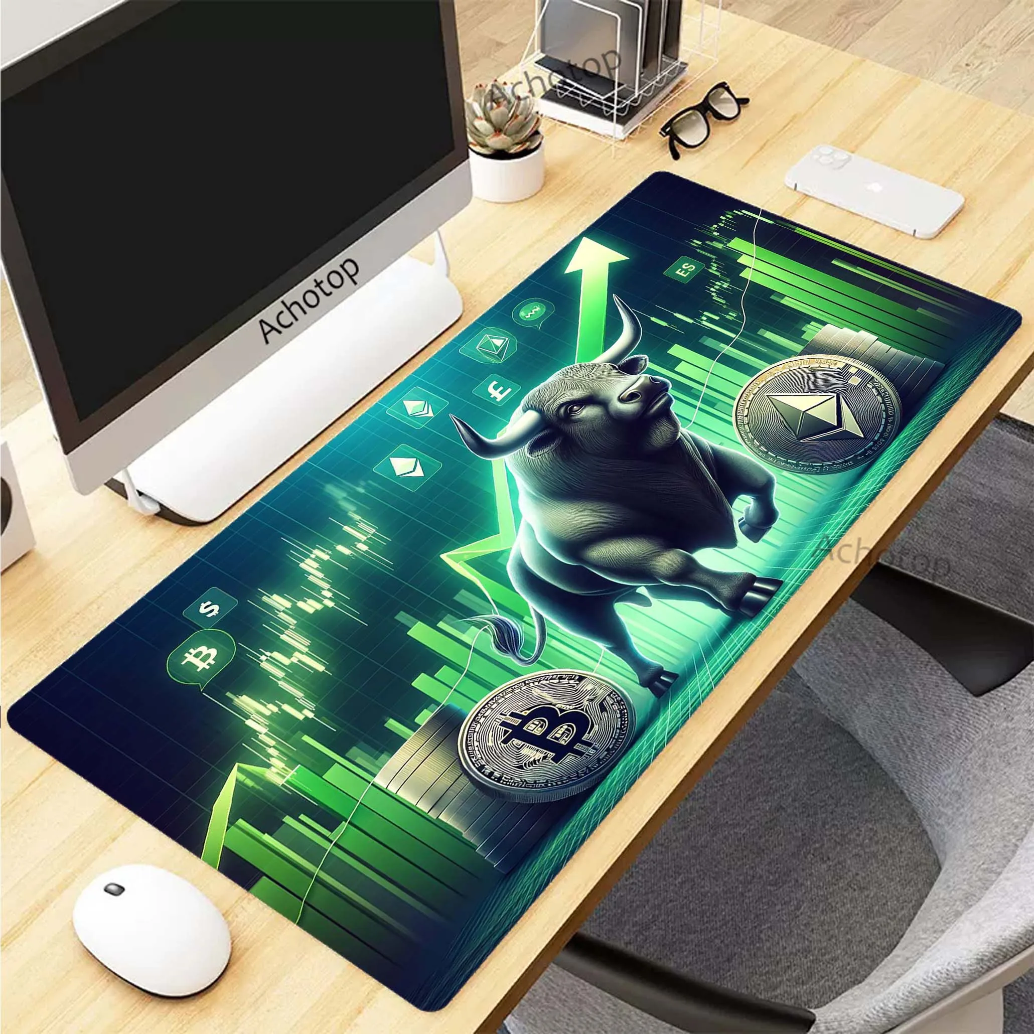 Stock market chart pattern Mouse Pad Gamer Large New Mousepad XXL Desk Mats Office Carpet Natural Rubber Soft Laptop Mouse Mats