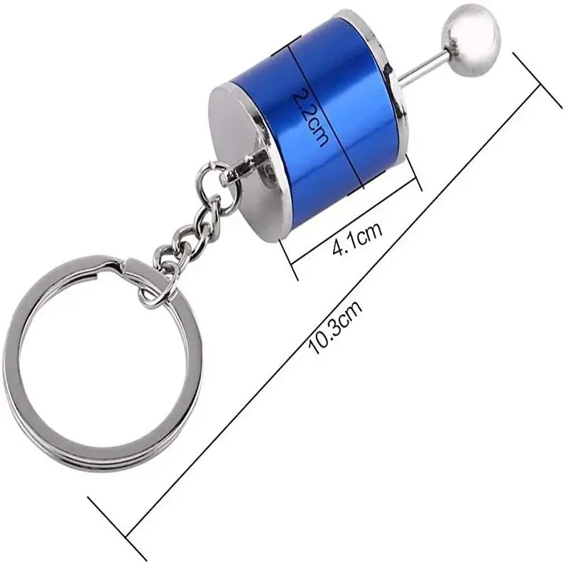 Metal Turbo Car Shifter Keychain Six-Speed Gear Stick Knob Gearbox Model Keyring Fidget Toys Antistress for Adults view 3