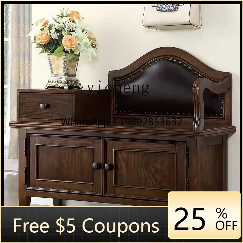 AA  shoe changing stool seated shoe cabinet home door against the wall solid wood shoe stool