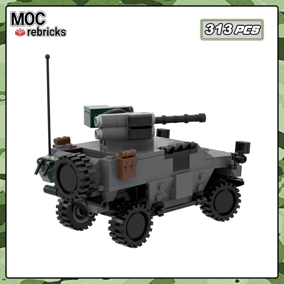 子供のためのVn4スカウト車ビルディングブロック、歩兵戦闘車両モデル、小さな粒子のレンガ、おもちゃの組み立てギフト、軍事シリーズ