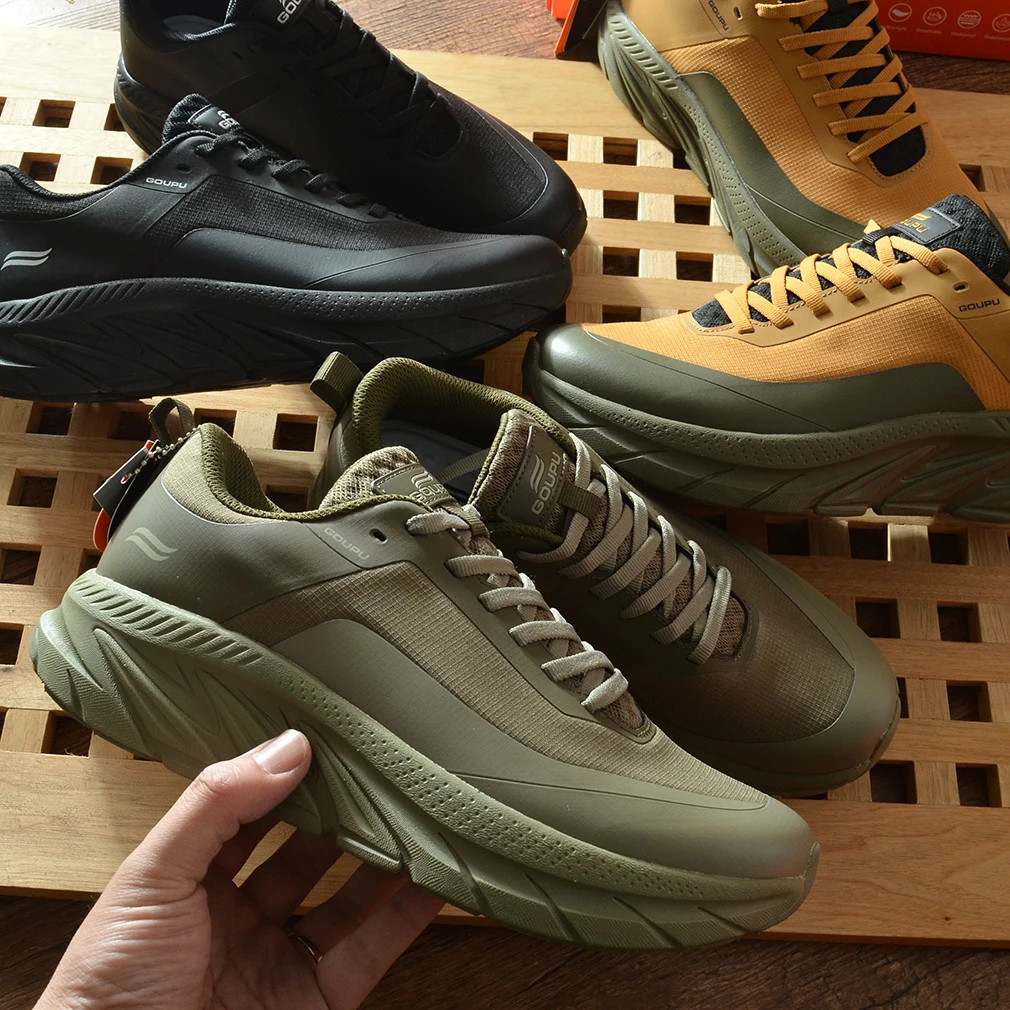 

Высококачественные легкие мужские повседневные кроссовки для активного отдыха, дышащие бесшовные спортивные ботинки для походов, прочная обувь на шнуровке с круглым носком