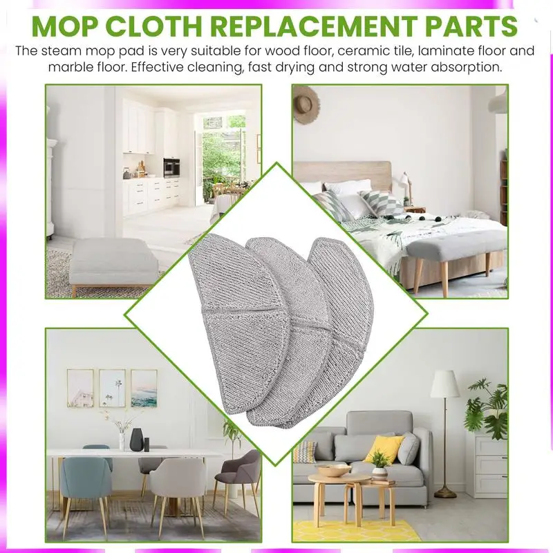 N98R Cleanable Microfiber Mop Cloths Replacement Parts For Midea S8+ M7 Pro Robotic Vacuum Cleaner