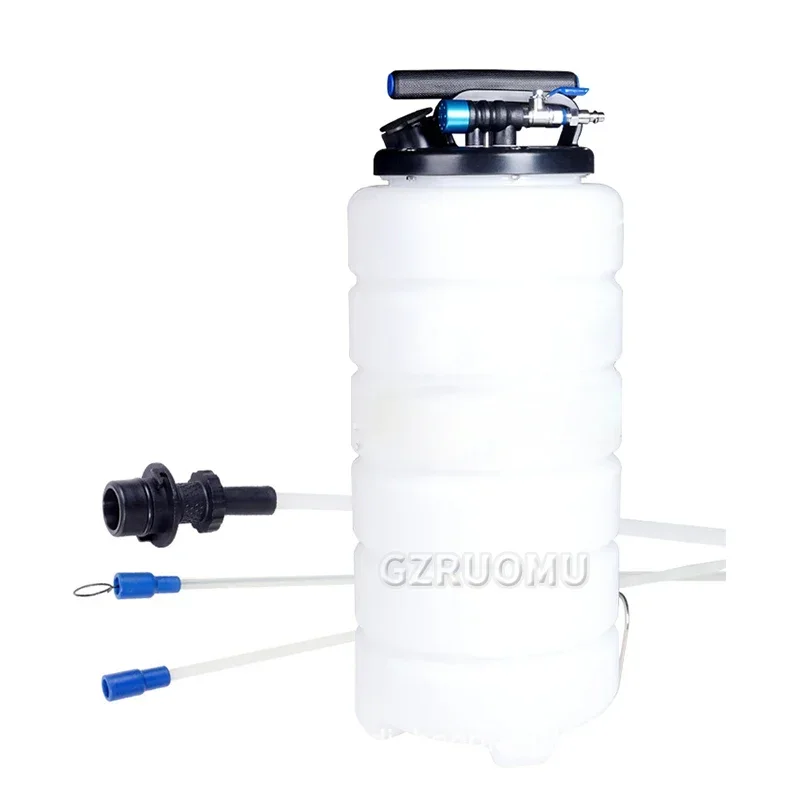 15L Pneumatic and Manual Brake Bleeder Pumping Fluid Pump Kit Oil Change Purge Tank Tubes Repair Tool With Pressure Gauge