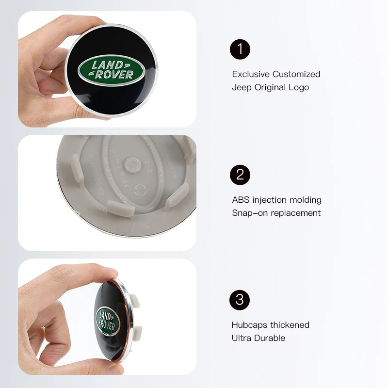 4Pcs Car Wheel Center Cover Hub Cap Auto Accessories For Land Rover Range Rover Evoque Velar Defender Discovery Freelander Land