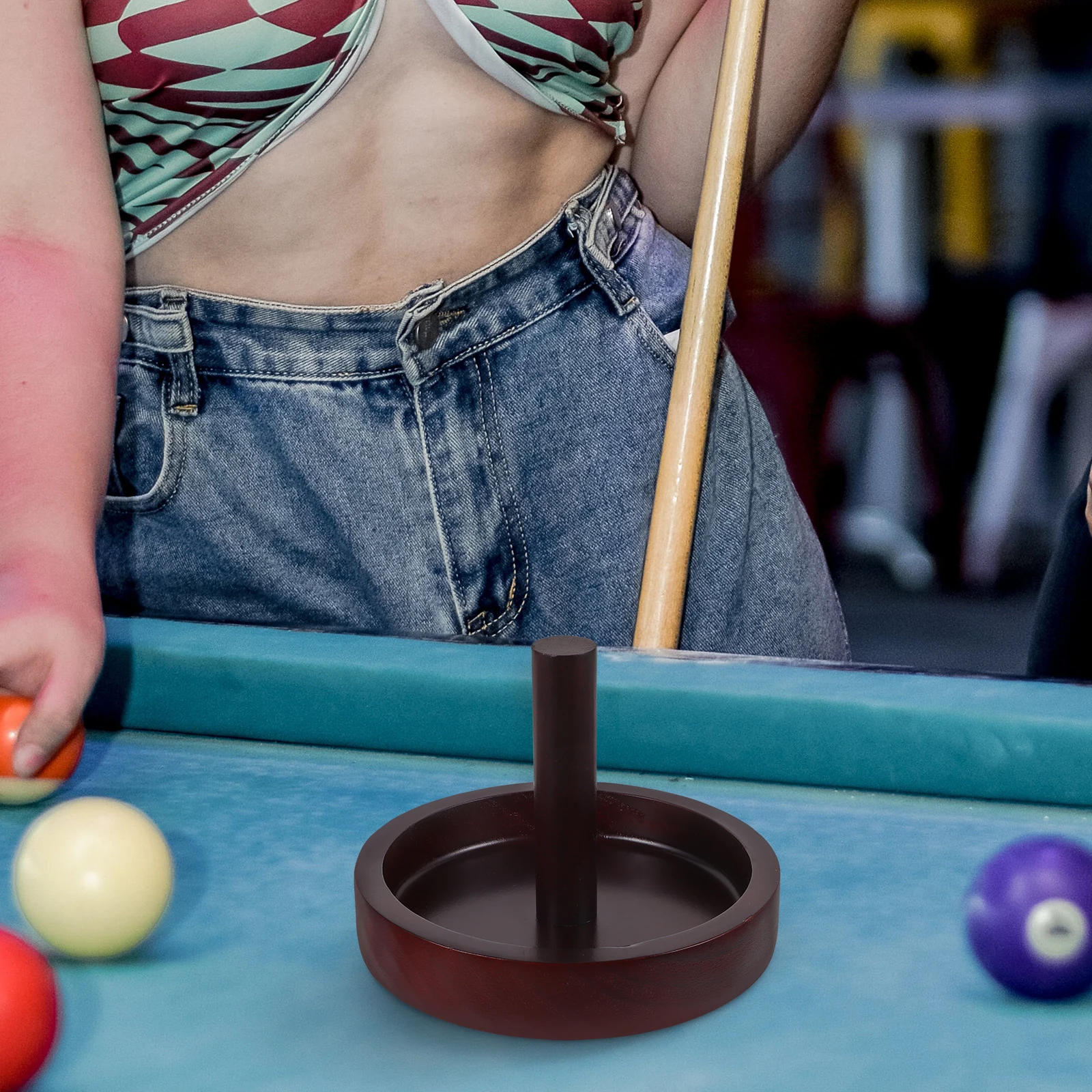 

Round Pool Table Chalk Holder Plate Durable Sturdy Red Easy Clean Long Lasting Stable Precision Crafted Billiards Accessories