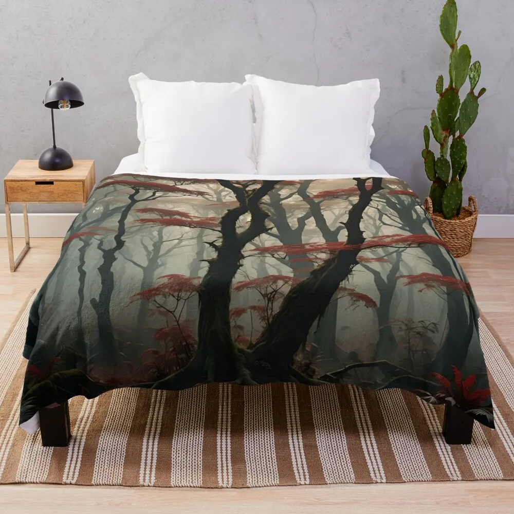 

Redmoss Mist Forest Throw Blanket Custom Luxury Brand For Decorative Sofa Blankets