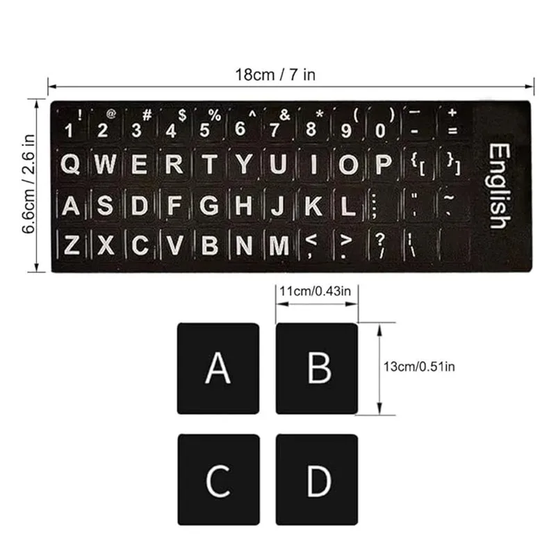 Wear-resistant Keyboard Stickers Spanish/English/Italian/Korean Letter Replacement For Laptop PC