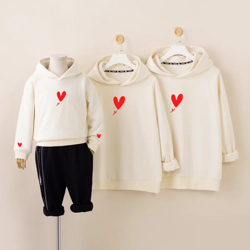 Family Matching Sweatshirt Mother Daughter Clothes Cotton Hoodies Long Sleeve Sweatshirt for Mother Kids Family Outfits