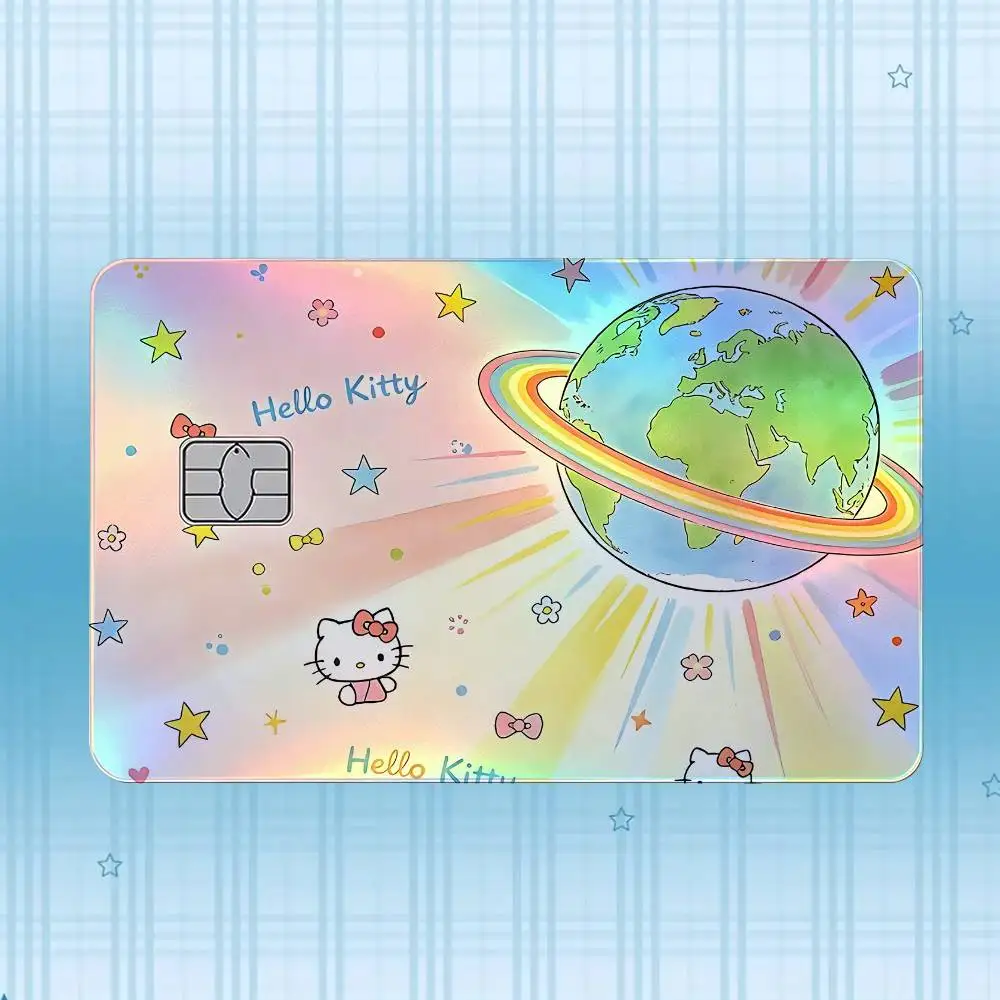 H-Hello Kitty Laser-Holografischer Karten-Skin-Aufkleber für Kredit- und Debitkarten – 4 Stück/Set, wasserfester, kratzfester Schutz – Detail 8