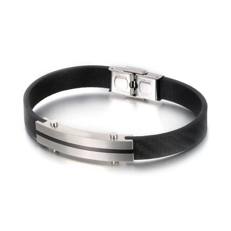 KALEN 22cm Fashion Genuine Leather Bracelet Men Stainless Steel Office Wrap Bracelet Jewelry Accessories