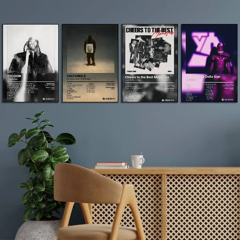 Rapper Ty Dolla Sign Hot Album Poster Sticky Wall Art Printing Waterproof Home Living Bed Room Bar Aesthetic Decor