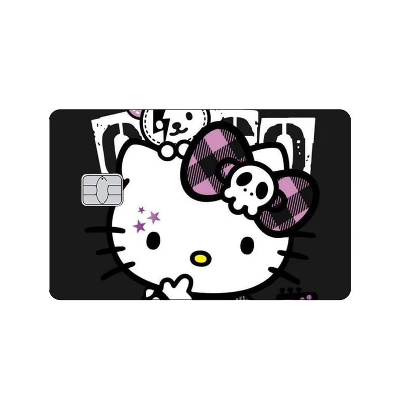 Fashion Hello Kitty Kuromi My Melody Sanrios Matte PVC Film Skin Stickers Tape for Bank Credit Debit Card Laser Decal Toys Gifts