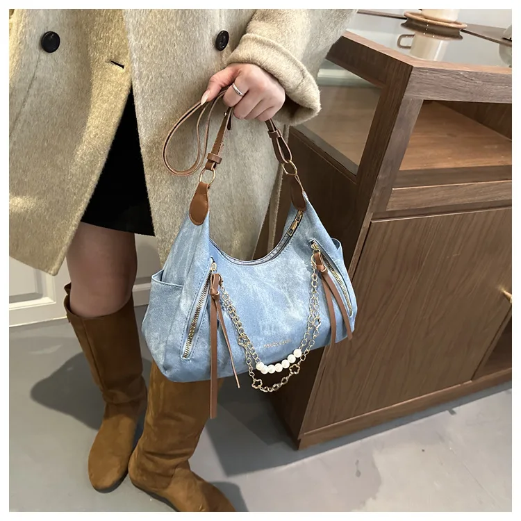 حقيبة يد نسائية عصرية مزينة بمجوهرات عصرية وحقيبة عشاء كاجوال مناسبة للأزواج في مواسم الخريف والشتاء