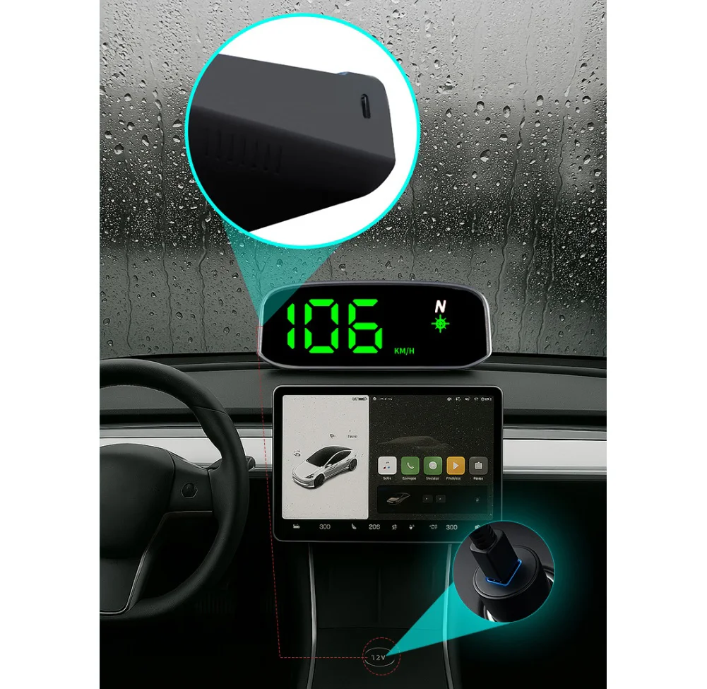 1pcs Car Speedometer Solar Head Up Display GPS Digital Intelligent Light Sensing HUD Speed Hud Display Digital Auto Electronics - Image 6