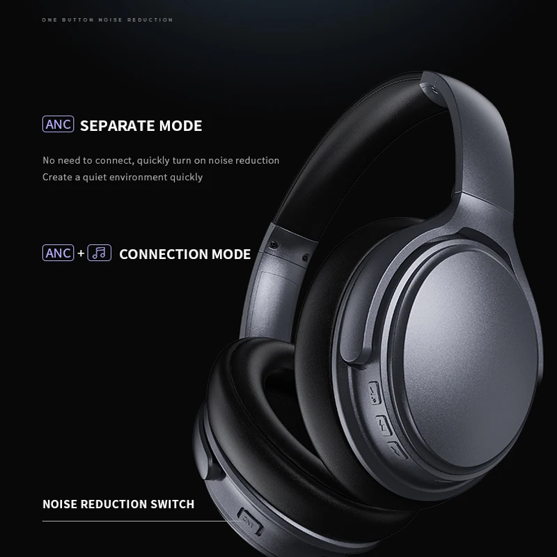 Hifi high quality sound  wireless 5.0 Headset headphone with 40mm Composite membrane vibrating diaphragm