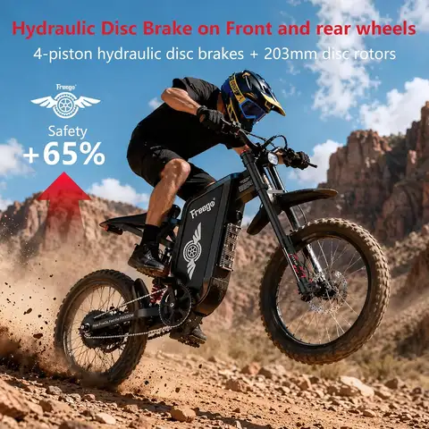 Electric Bikes Dirt Freego X1 Electric Motorcycles 37MPH 3000W Motor 60V25Ah Battery 40 Miles Range Off Road Ebike 17X1.6'' Tire Electric Dirt Bikes