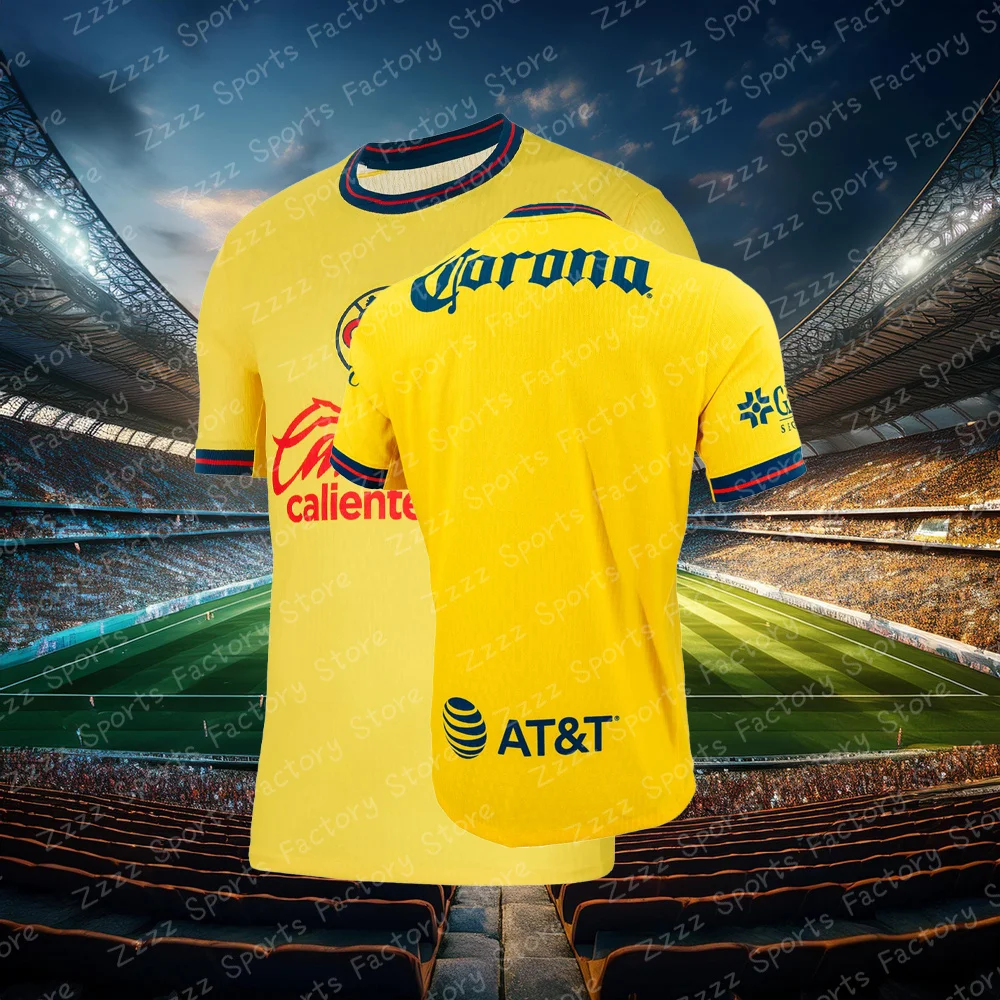 Liga MX 24/25 America Home/Away Training Jersey Summer Short Sleeve Men's Clothing Football Sportswear Soccer Oversized T Shirt