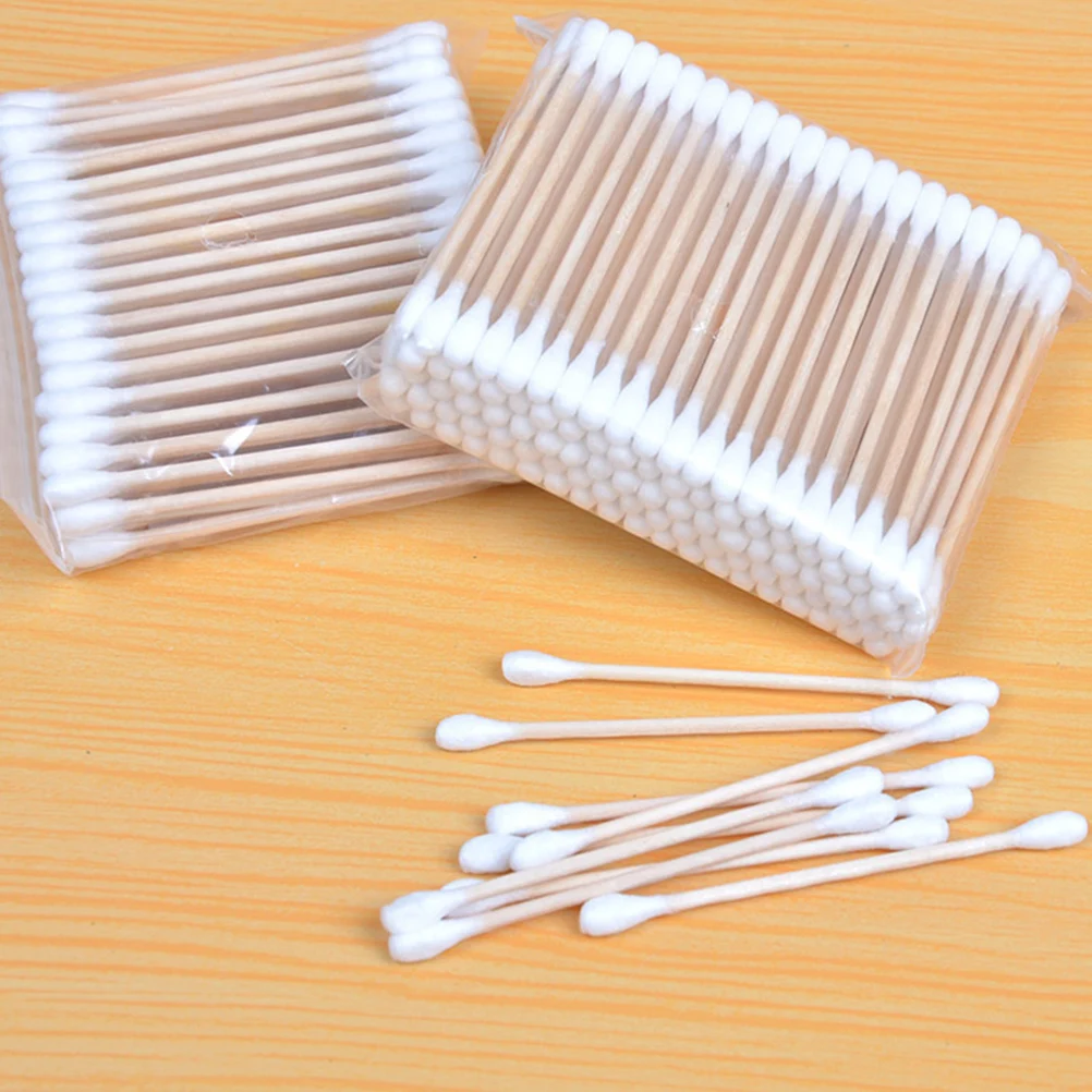 100pcs 5Pack Disposable Cotton Swabs Double Tipped For Ear Cleaning Makeup Removal Application Hygiene Care Disposable Cotton