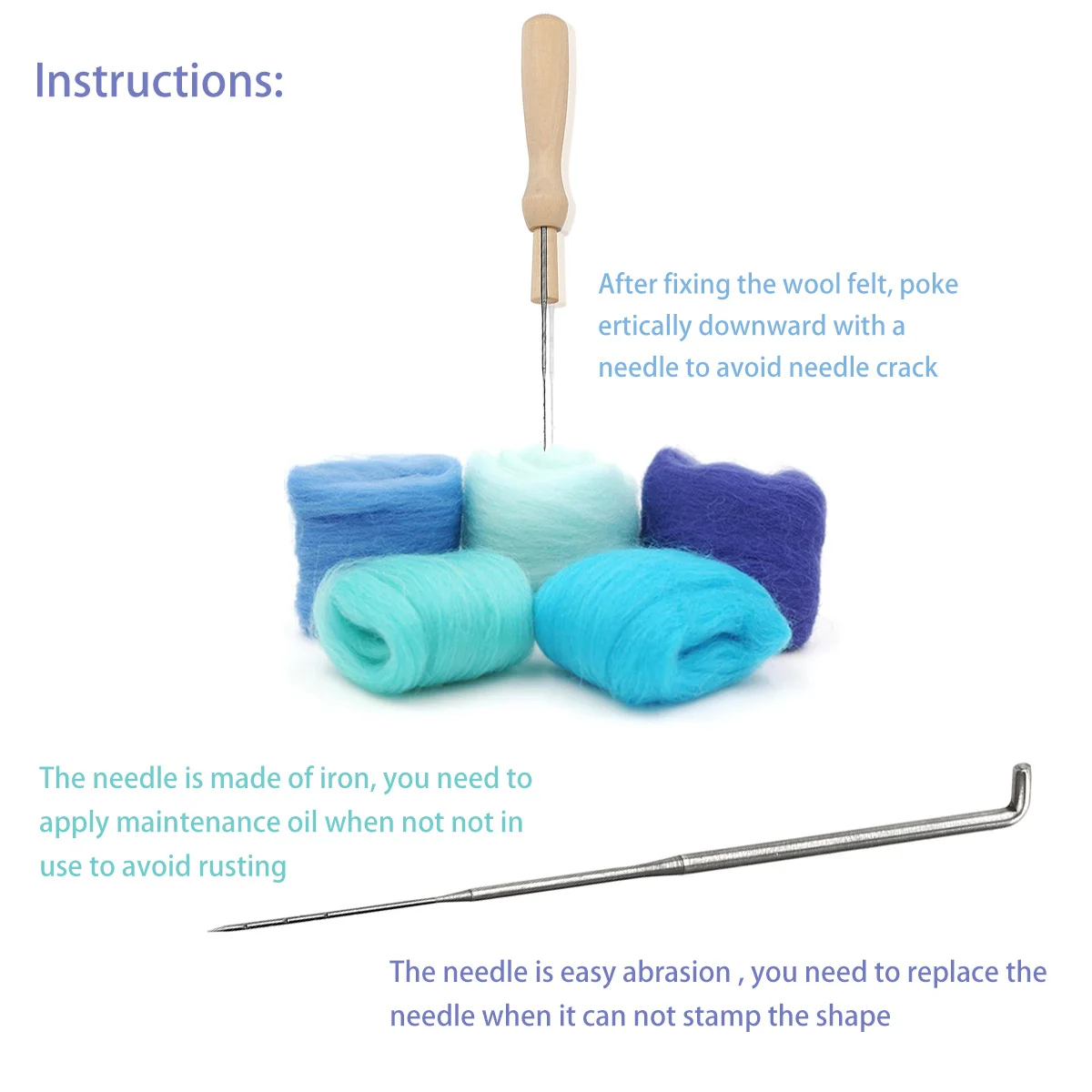 7 قطعة 7 إبر التلبيد 80 مللي متر مجموعة أدوات ورأى الصوف كاتب خشب متين مقبض 70 مللي متر مثالية لإبرة مسطحة التلبيد مشاريع كبيرة #5