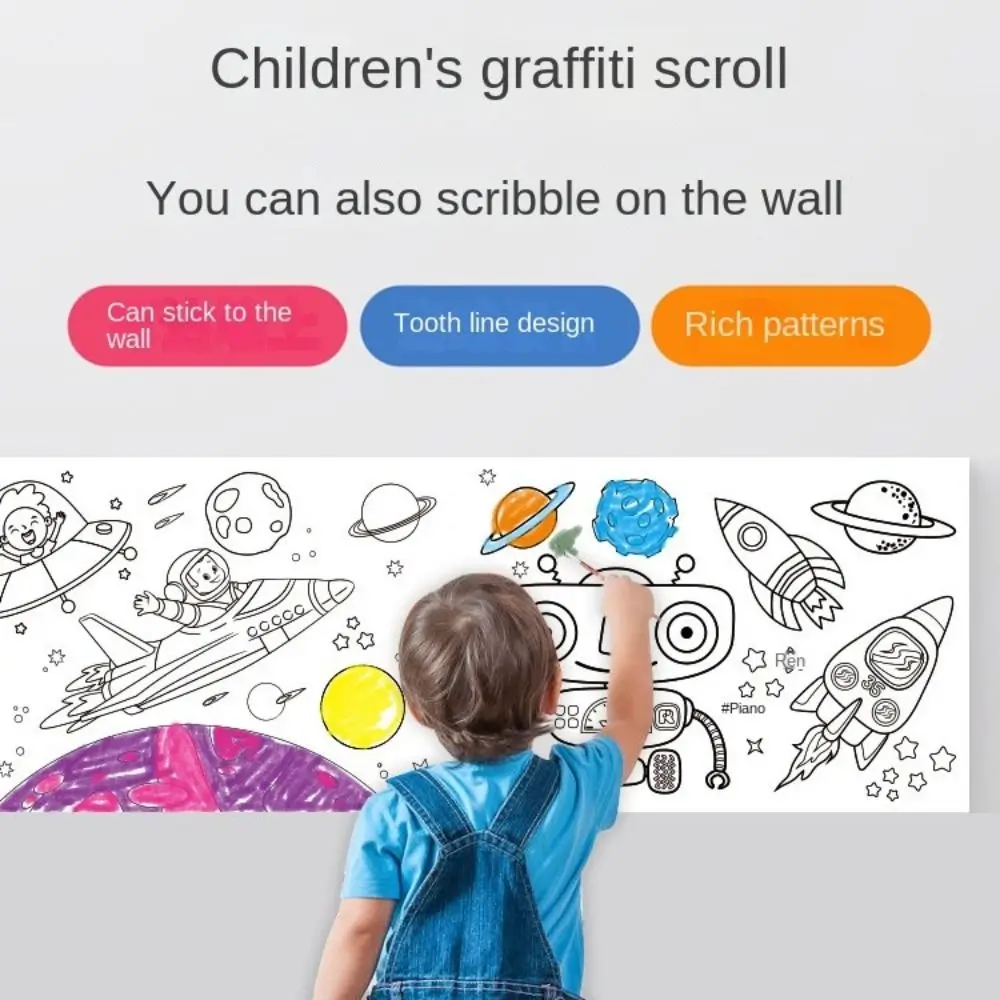 DIY Toys Color Filling Sticker Watercolor Paper Drawing Sticker Graffiti Scrolls Children's Drawing Scroll Gouache Art