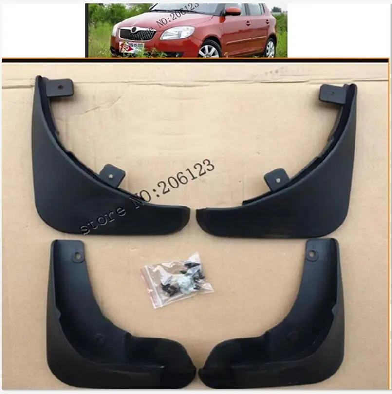 Set Car Mud Flaps For Skoda Fabia 2 2007-2014 Roomster Mudflaps Splash Guards Mud Flap Mudguards 2008 2009 2010 2011 2012 2013