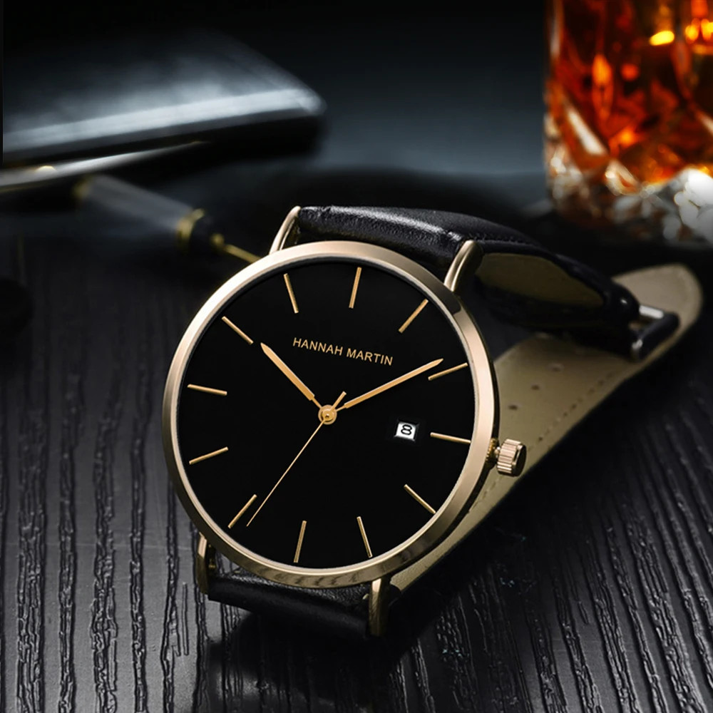 Top Brand 3ATM Waterproof Calendar Wirst Watch Leather Band Business Style Imported Quartz Movement Men\'s Original Sports Watch