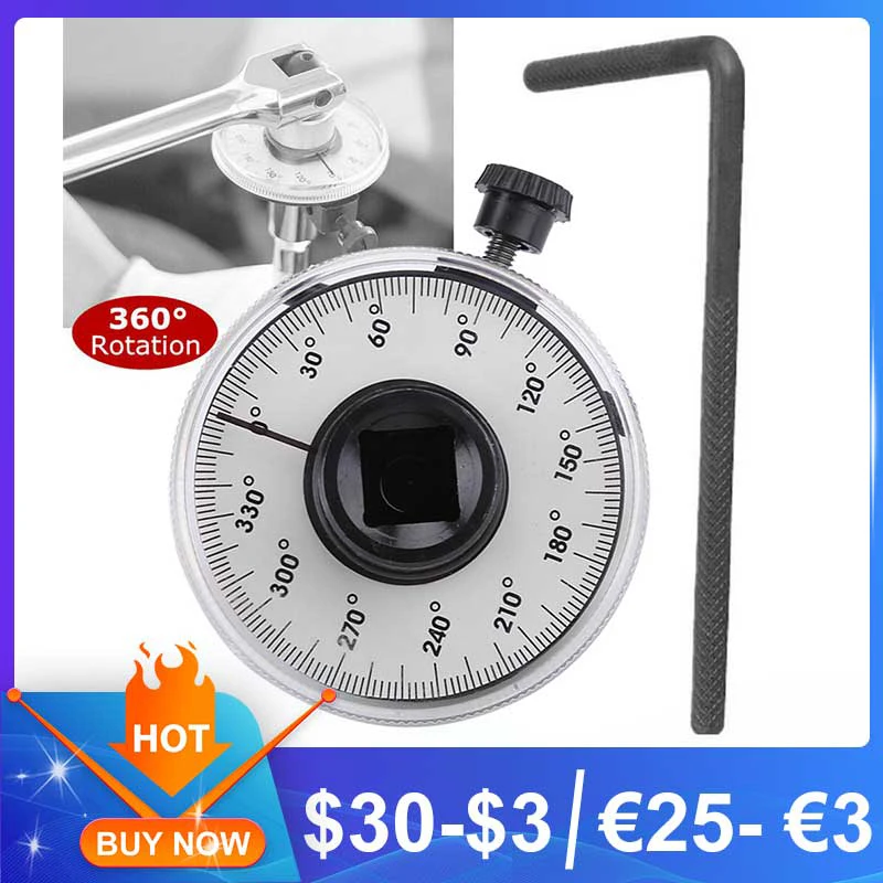 1/2 Inch Drive Torque Angle Gauge 360 Degree Angle Rotation Measurer Hand Tool Wrench Measuring Automotive Meter Tool