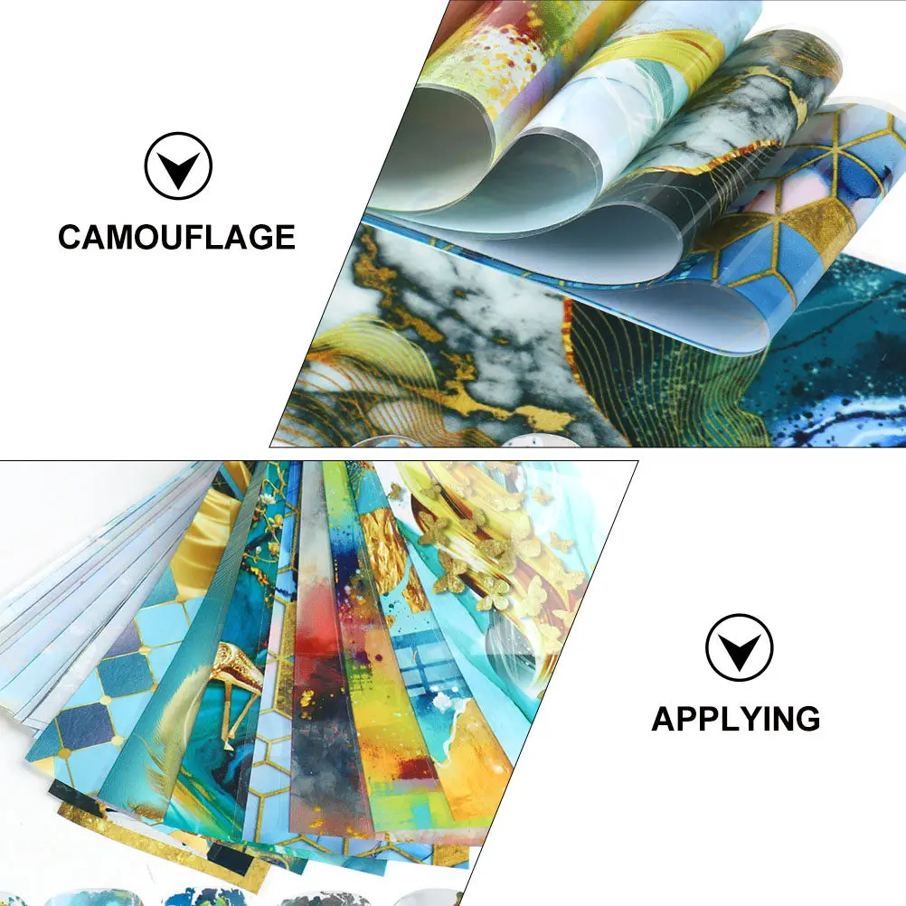 

30 Sheets Dreamy Nail Stickers Marble Golden Camouflage Design Manicure Decal DIY Nail Art Accessories
