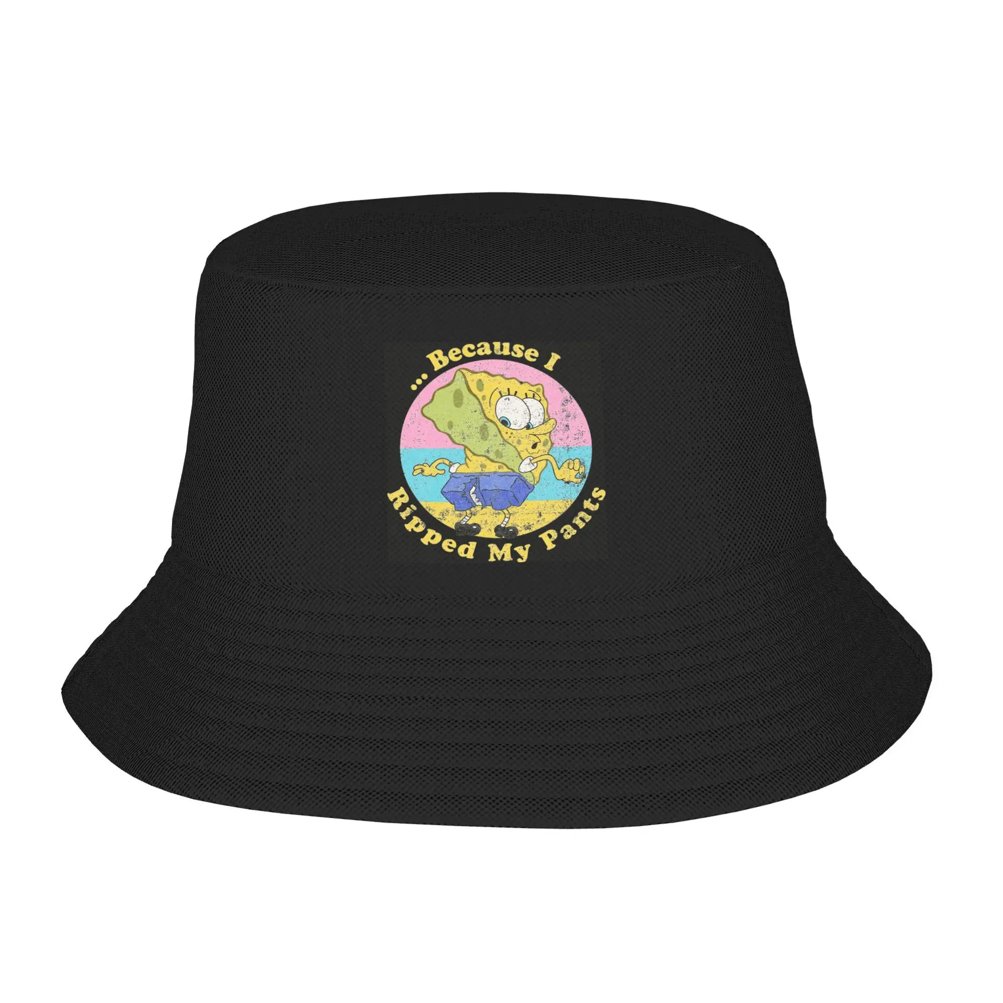 Spongebobs Bucket Hat I Ripped My Pants Hawaii Fisherman Caps Soft Fold Travel Hiking Sun Hats For Unisex Korean Graphic Cap