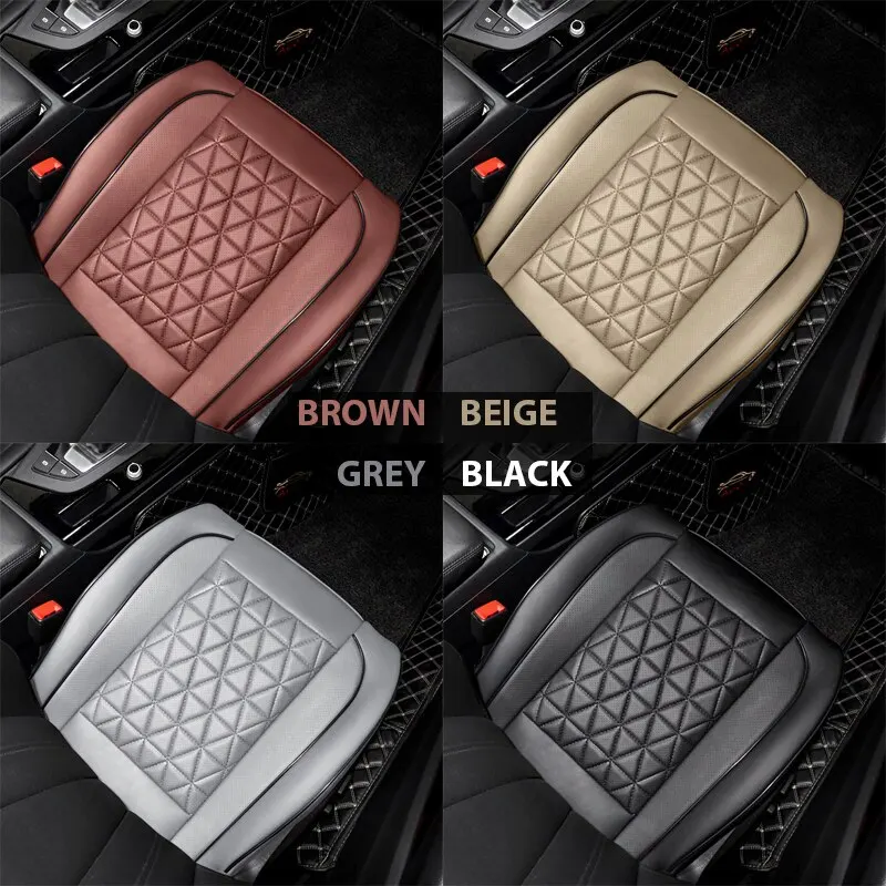 Car Seat Covers Cushion for Cars Trucks SUV Double Stitch Faux Leather BLACK Padded with Storage Pockets, Fits 95% of Vehicles