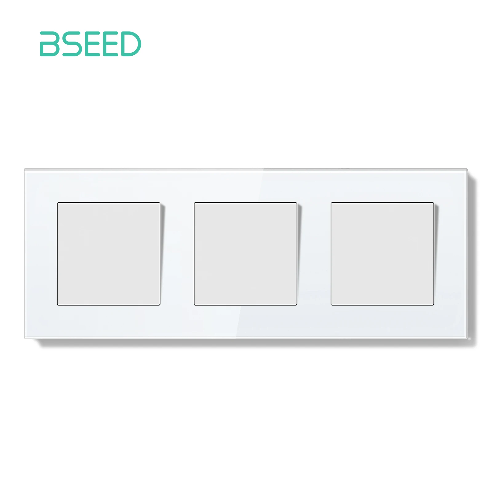 BSEED E-serie mechanische knopschakelaar 1/2Gang 1-weg dubbele lichtschakelaar Drievoudige tuimelschakelaar Glazen paneelschakelaar Aan Uit 250V