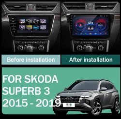 For Skoda Superb 3 2015 - 2019 Car Radio Carplay GPS Navigation Android Auto 5G Wifi Stereo Video Bluetooth No 2din DVD