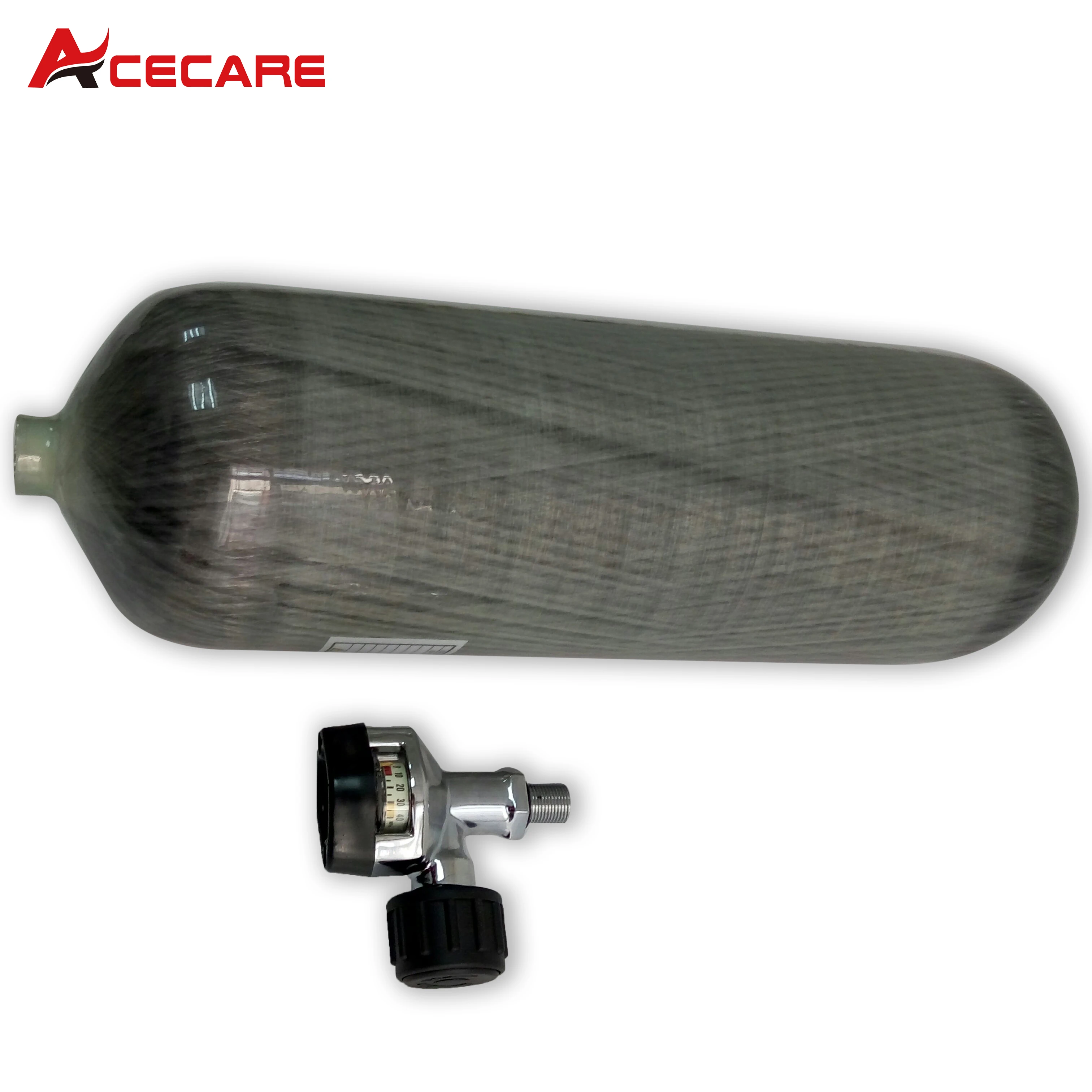 Acecare Scuba Diving Tank CE Certified 9L with Big Gauge Valve M18*1.5 Thread