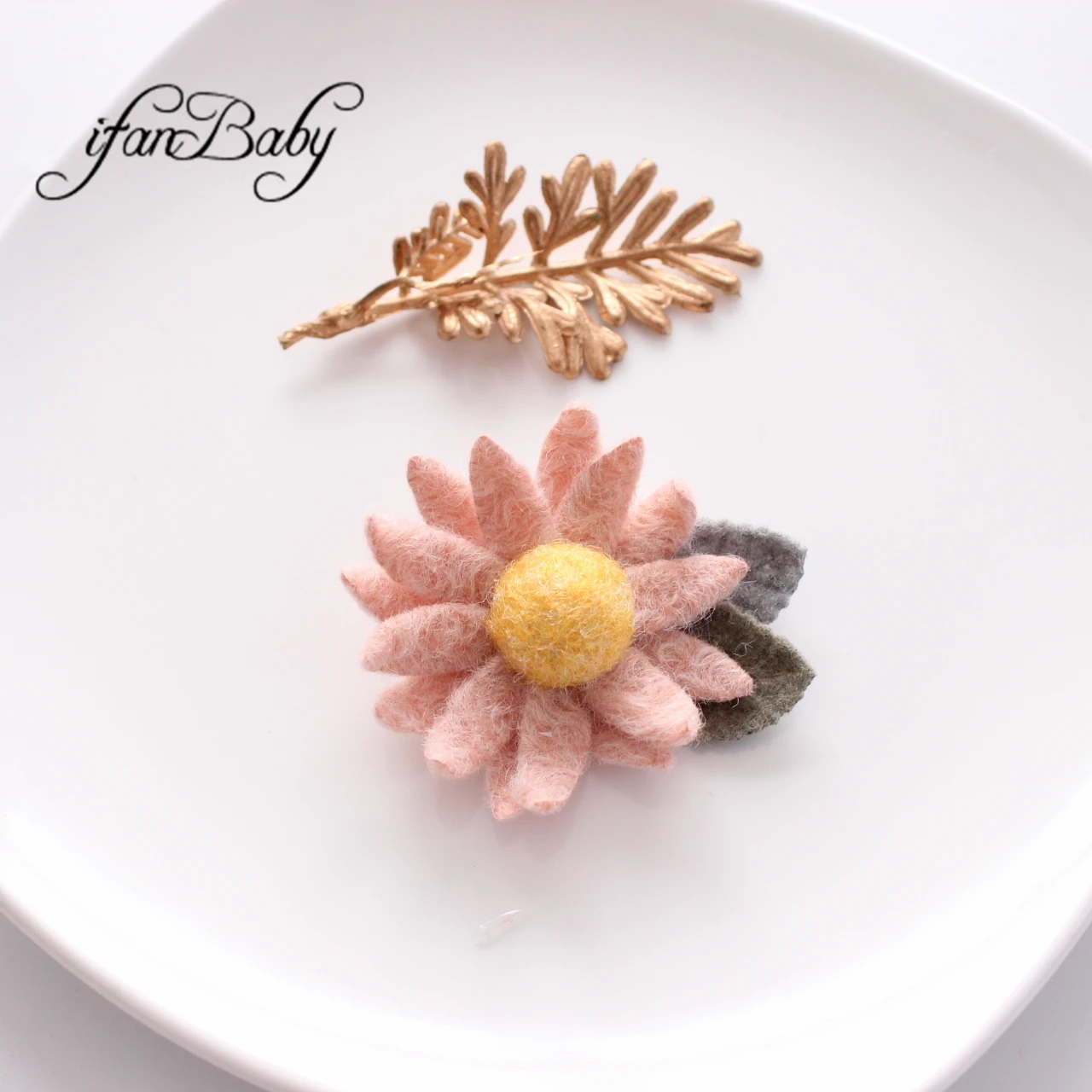 6-6.5cm Soft Warmer Wool Korean Daisy DIY Handmade Flower Hair Accessories Fabric Floral Felt Flowers