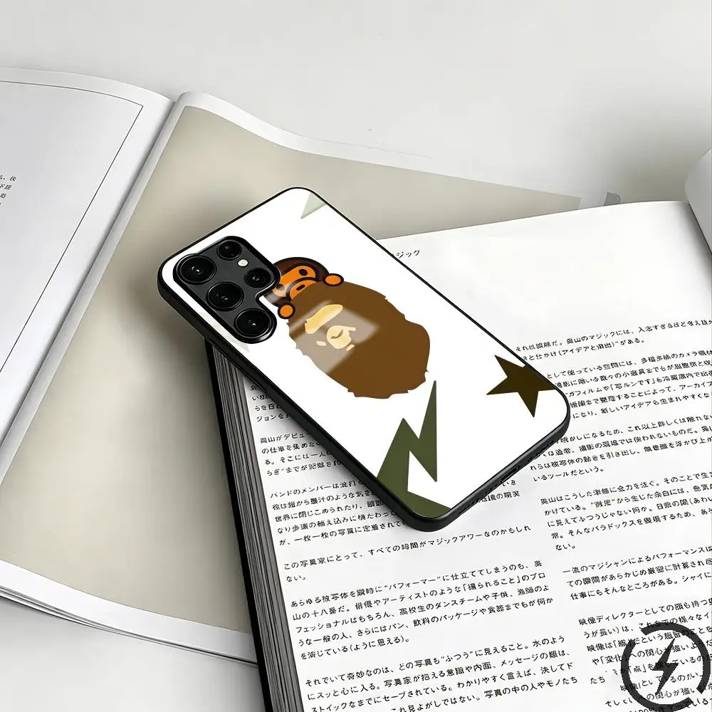 Brand b-bape Phone Case For Samsung S26 S25 S24 S23 S22 S21 S20 Plus Ultra Note20 Glass Magnetic Case view 4