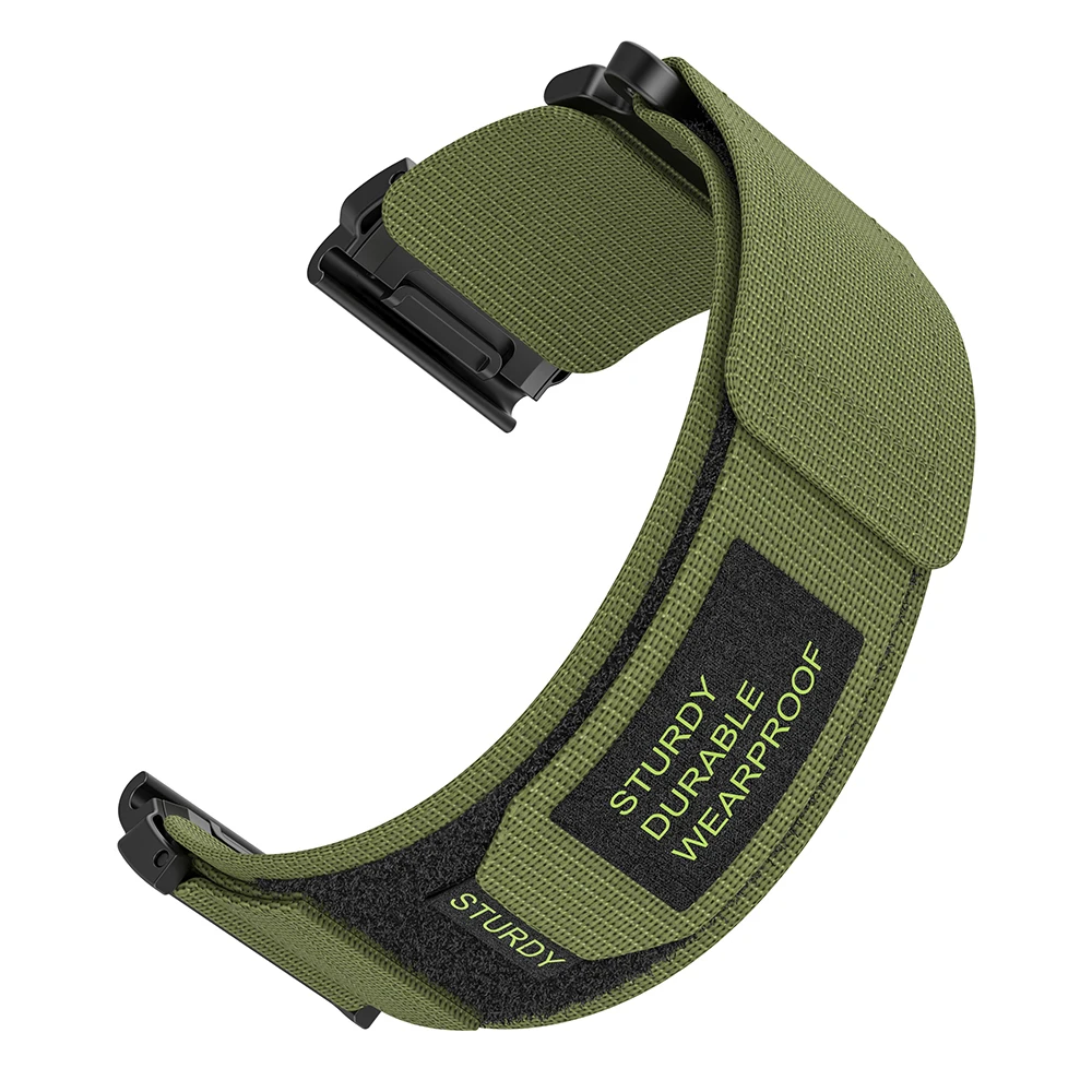 QuickFit 20 mm 22 mm 26 mm nylon horlogeband met klittenband voor Garmin Fenix 8 E, Fenix 7/7X/6/6X Pro, Epix 2 Pro, Forerunner 955 965