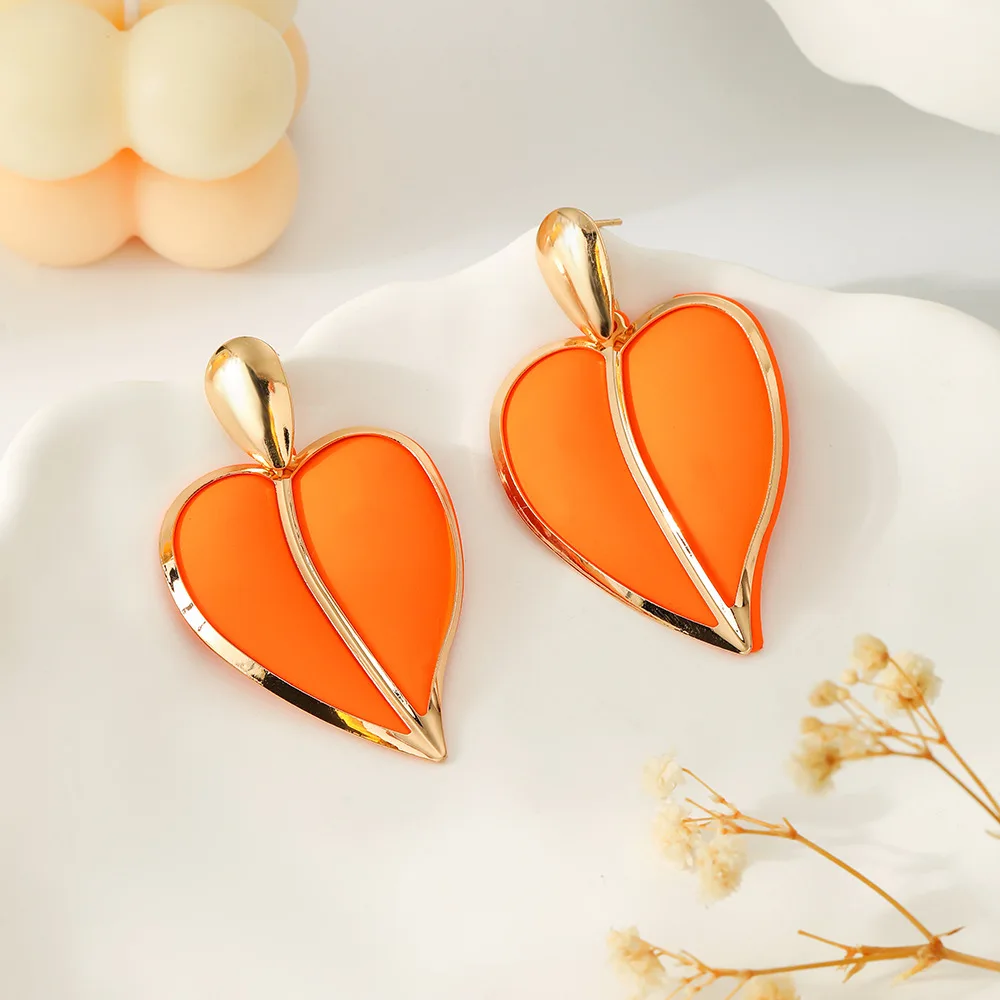 Double Layered Love Water Drop Earrings for Women Fashion Jewelry Heart Dangle Earrings Weekend Wedding Party Gifts