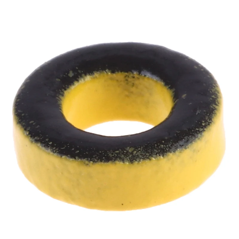 5pcs T37-6 Iron Powder Cores 9.5*5.2*3.3mm AL=3.0nH/N2 8.5uo Iron Dust Core Ferrite Toroid Core Coating Yellow Gray