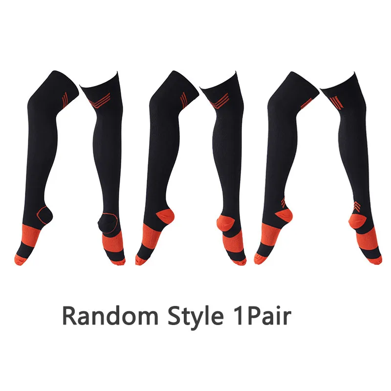 Style Random1 Pair  Over Knee Running Men Women Compression Socks For Football Anti Fatigue Pain Relief Compression Socks Unisex