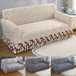 1pc Elastic Printed Sofa Slipcover With Skirt Sofa Cover Couch Cover Furniture Protector Bedroom Office Living Room Home Decor