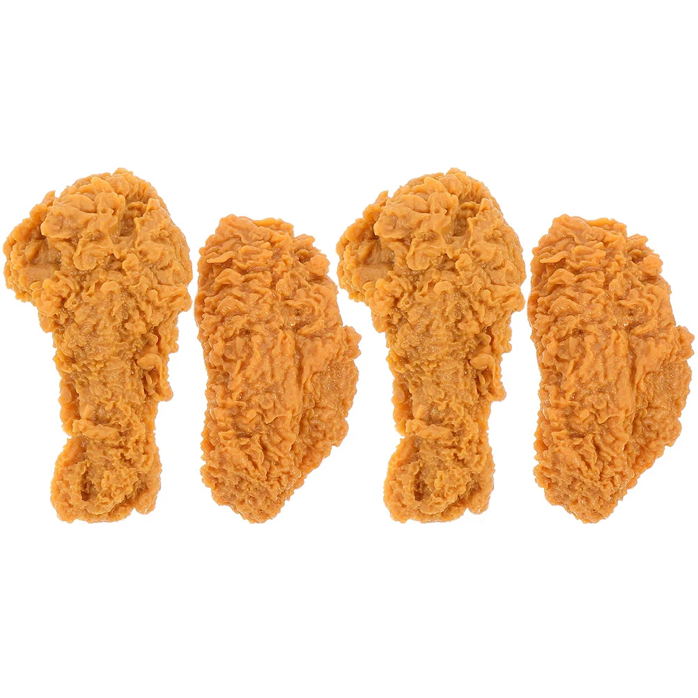 4 Pcs Simulation Chicken Leg Wings Fake Food Lovely Decor Artificial Drumstick Imitated Model Decorate Child