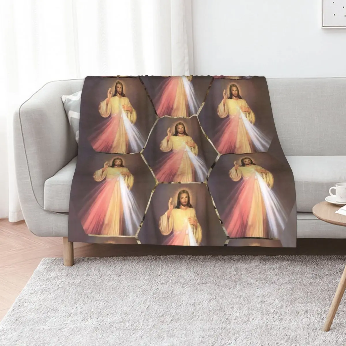 Divine Mercy Throw Blanket Soft Cozy Blanket for Pet Kids Adults