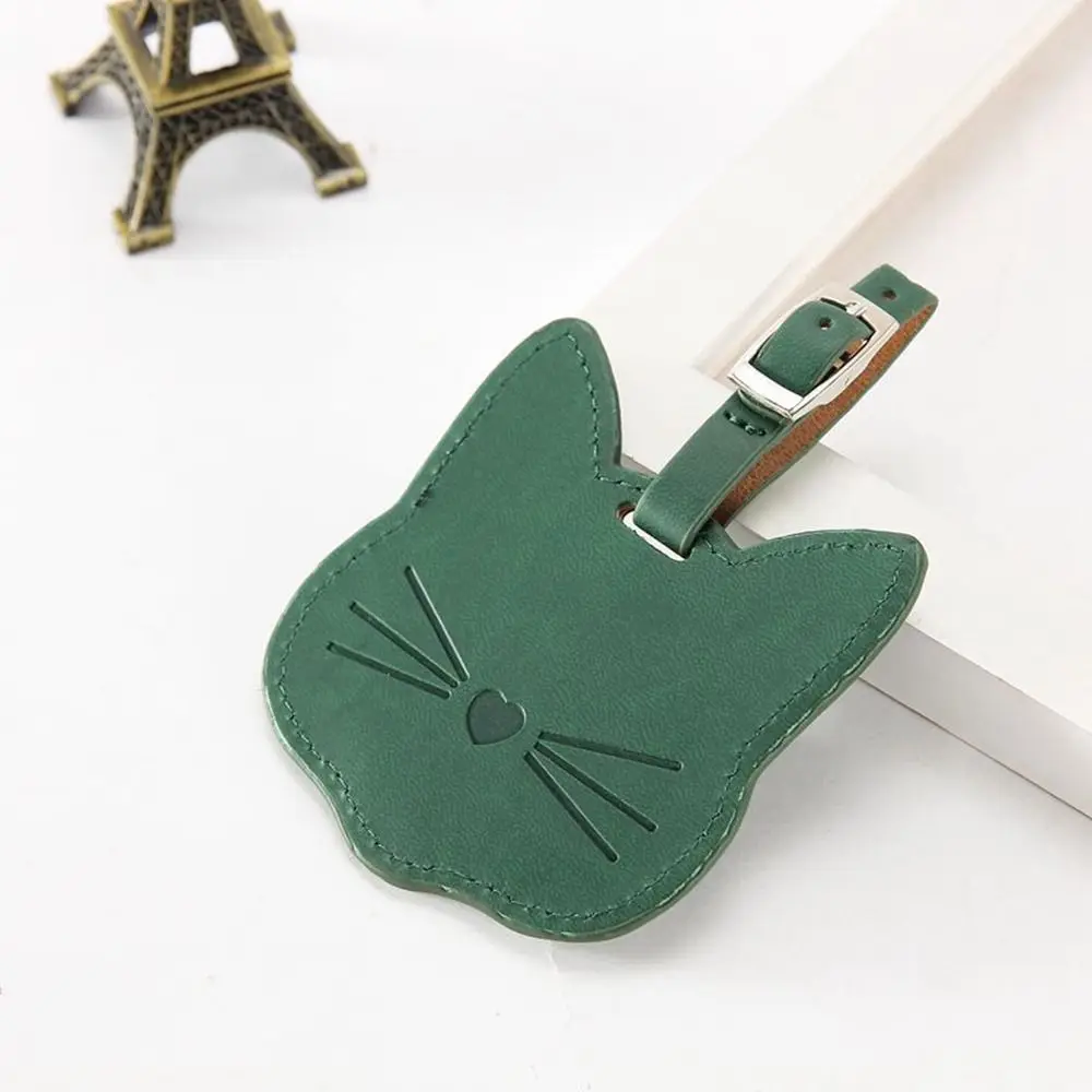 

Soft Airplane Check-in PU Leather Cat Shape Handbag Label Boarding Pass Travel Accessories Luggage Tag Airplane Suitcase Tag