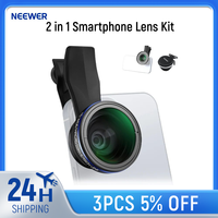 NEEWER 2 in 1 Smartphone Lens Kit 0.75x Wide Angle 2x Macro Phone Lens Compatible with iPhone Samsung Android Cellphone