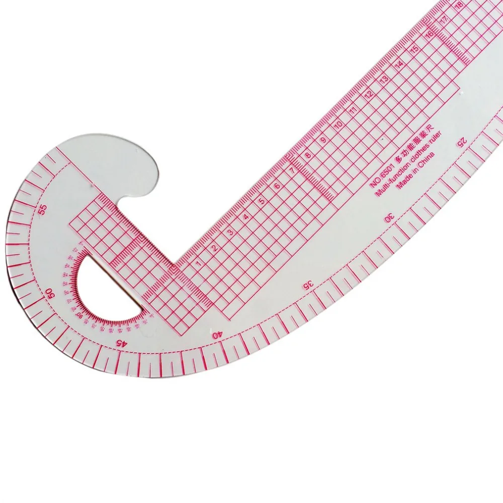Multifunction 6501 Plastic French Curve Sewing Ruler Measure Tailor Ruler Making Clothing 360 Degree Bend Ruler Tools