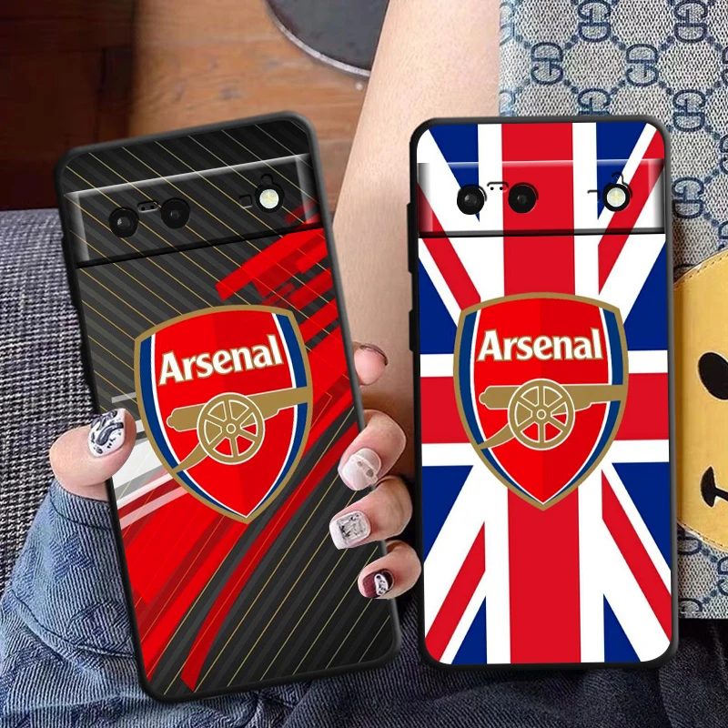 Super Strong Team A-Arsenal for Google Pixel 8 7 6 Pro 6a 5 5a 4 4a XL Pro 4G 5G Silicone Soft TPU Black Phone Case Cover