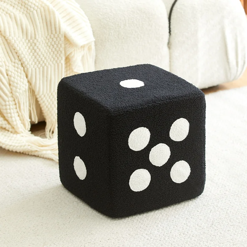 European Dollhouse Stool Dice Chair Makeup Ottomans Vanity Stool Kids Velvet Home Decor Reposapies Oficina Living Room Furniture