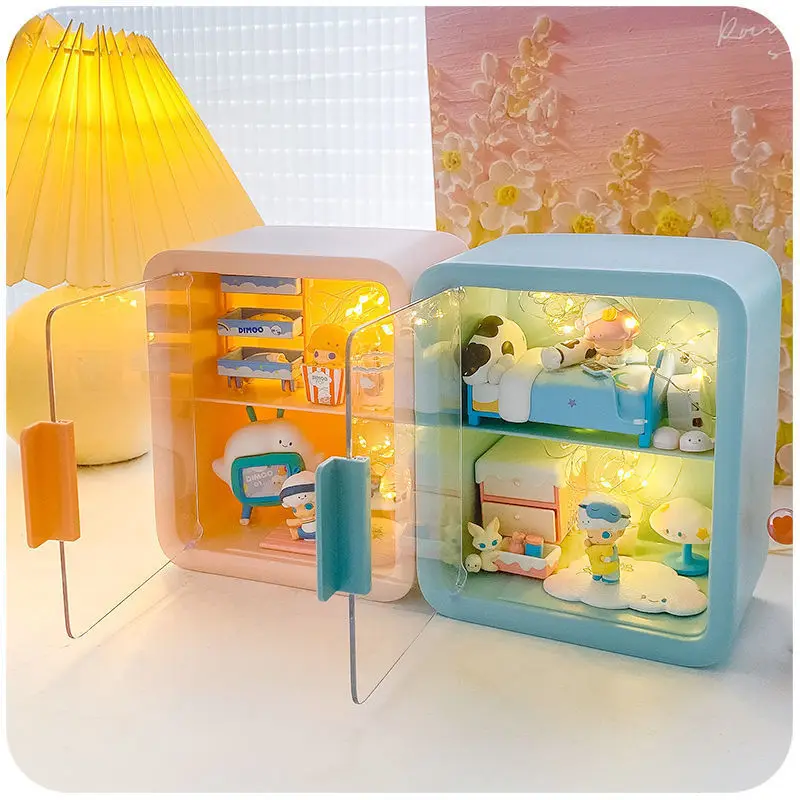 Blind Box Villa Display Box Figurine Landscape See-through Plastic Display Box Bubble Mart Lego Doll Cute Figurine Display Box