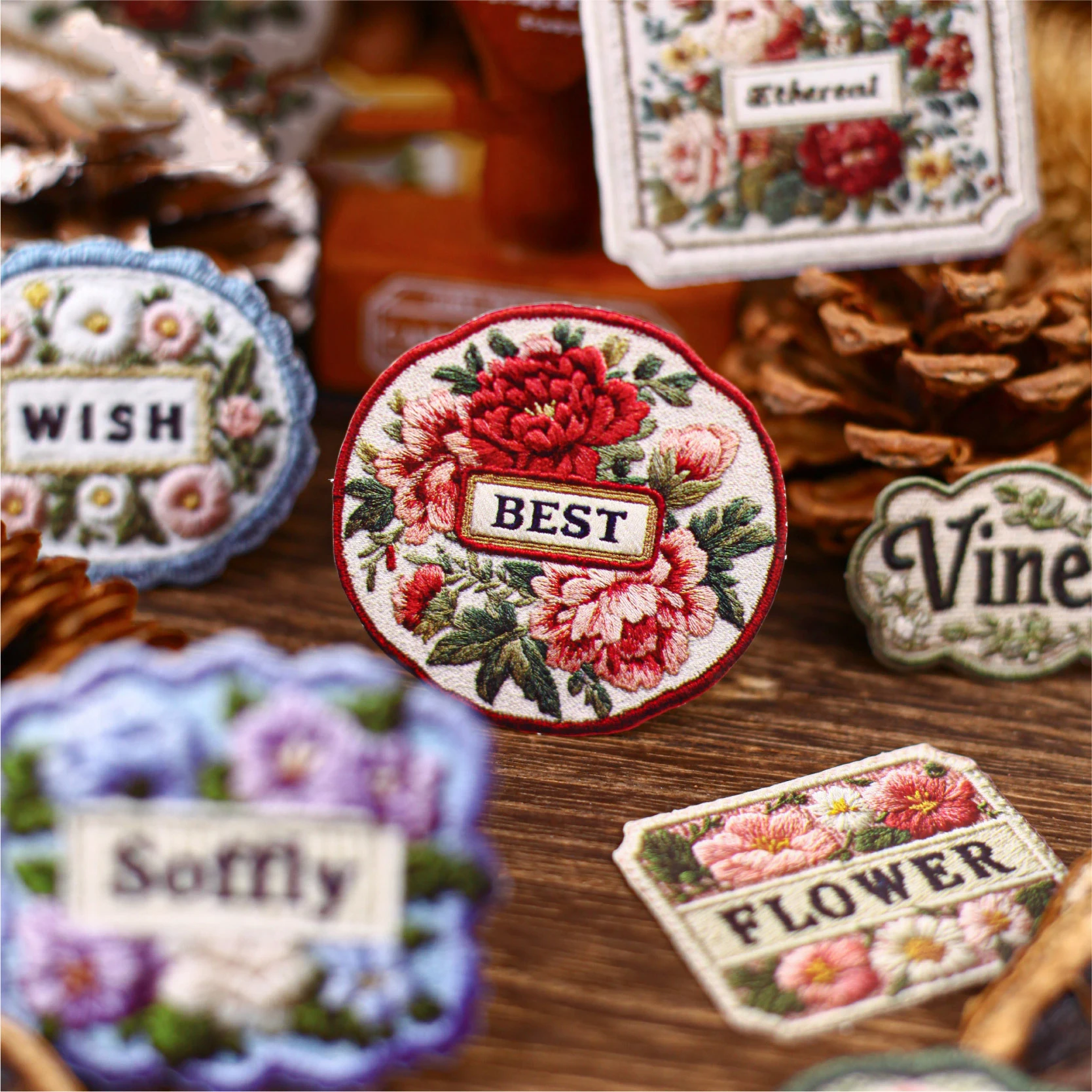 Patch Series Vintage Flower Label Landscape Sticker Creative DIY Journal Material Collage Scrapbooking Stationery